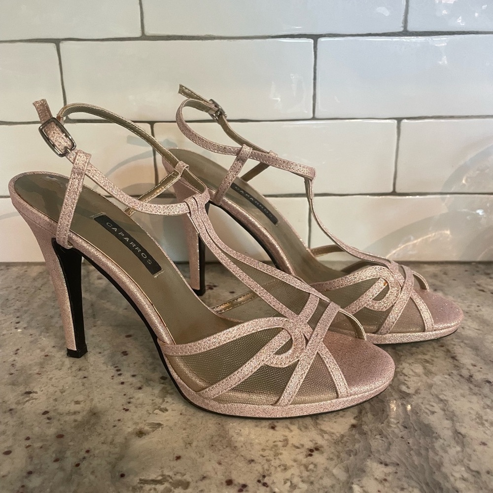 Caparros stunning pink glitter evening shoes!